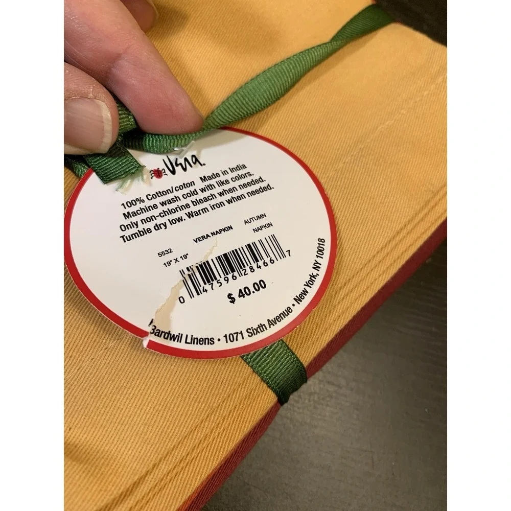 Vintage Vera Bardwill Home Linen Napkins Set Of 4‎ Fall Colors Red Orange Yellow